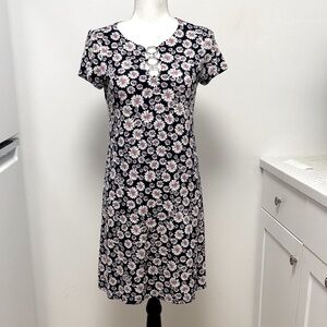 MSK Petite Navy and White Daisy Dress